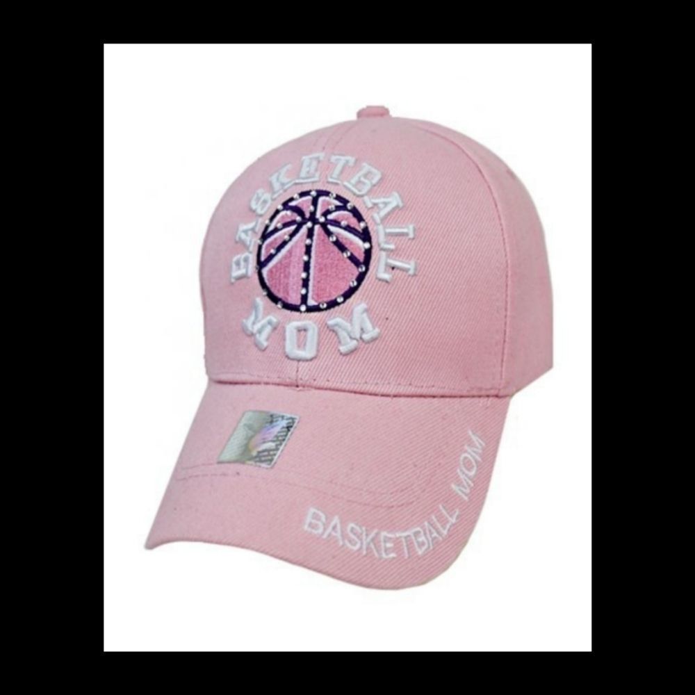 Basketball Hat Baseball Cap Pink Hat Basketball Mom Rhinestones NEW With Tags